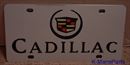 Cadillac emblem w/block letters Color S/S plate
